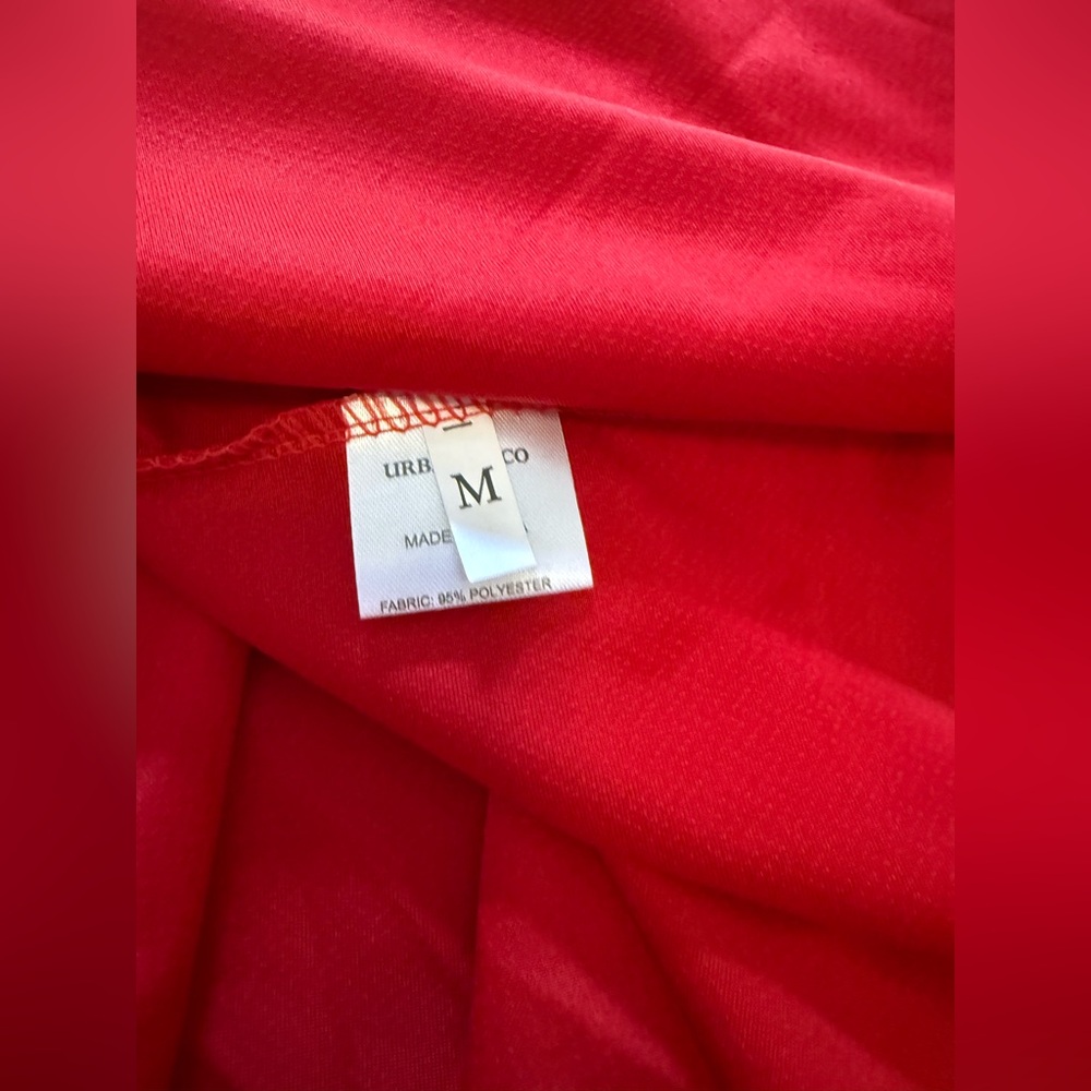 Urban CoCo Women's Red Midi Skirt Flared Casual High Waisted Skirt size medium - Picture 7 of 10